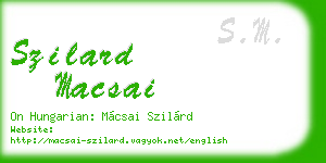 szilard macsai business card