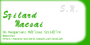 szilard macsai business card